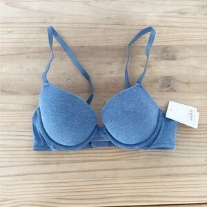 Auden Blue Push-Up Bra with Underwire Support